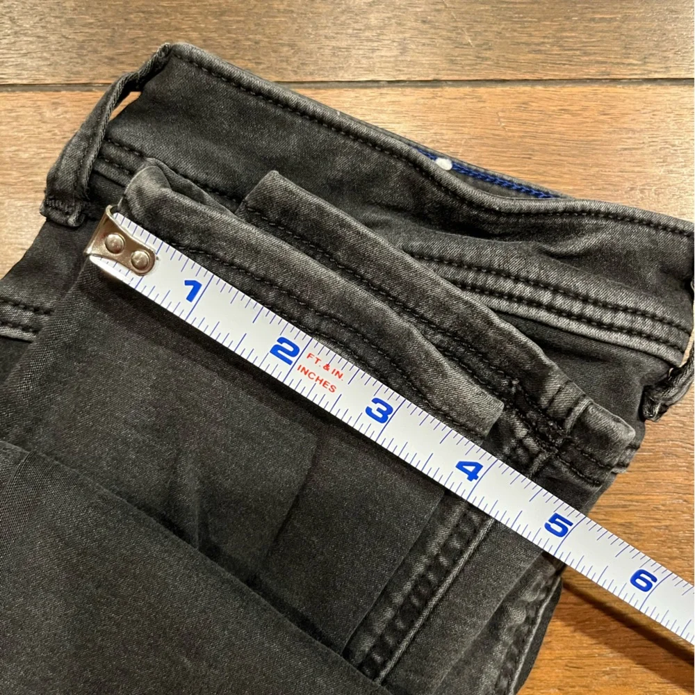 Used Feathersoft charcoal black low waist leggings, size 27/32 - Picture 2 of 9